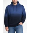 Thumbnail Blue ombre pullover hoodie front view on model.